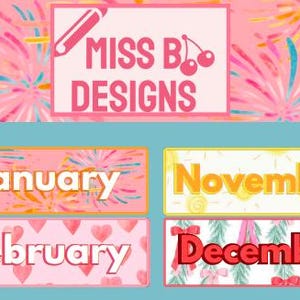 Months of the Year for your Classroom Calendar!