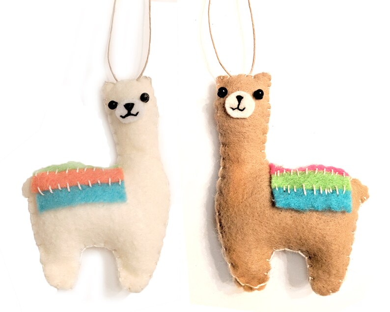 Felt Llama Handmade Christmas Ornament