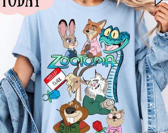 Disney Zootopia 2 Characters Shirt, Nick Wilde Judy Hopps Shirt, Disney Family Trip Shirt, Zootopia Mickey Balloons Tee