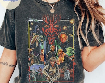 Vintage Retro Star wars Darth Maul Shirt, Galaxy's Edge WDW Disneyland May the force be with you Tee