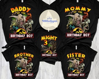 Personalized Jurassic Park T-Rex Birthday Shirt, Jurassic Park Dinosaur T-Rex Shirt, Jurassic World Shirt, Family birthday boy shirt