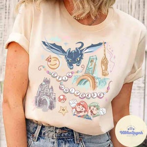 Watercolor Epic Universe Unisex T-shirt, Super Mario Baby Tee CropTop Tank, Family Universe park trip 2025 shirt, Family vacation matching T