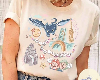 Watercolor Epic Universe Unisex T-shirt, Super Mario Baby Tee CropTop Tank, Family Universe park trip 2025 shirt, Family vacation matching T