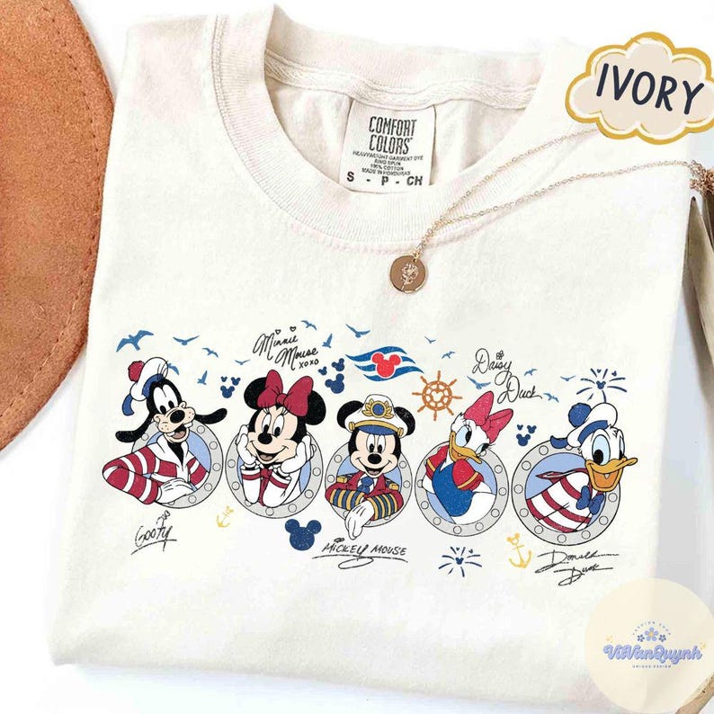 Vintage Mickey & friends signature Disney Cruise Line shirt, Family matching Wish Dream Magic Wonder Destiny Treasure Fantasy shirt bild 2