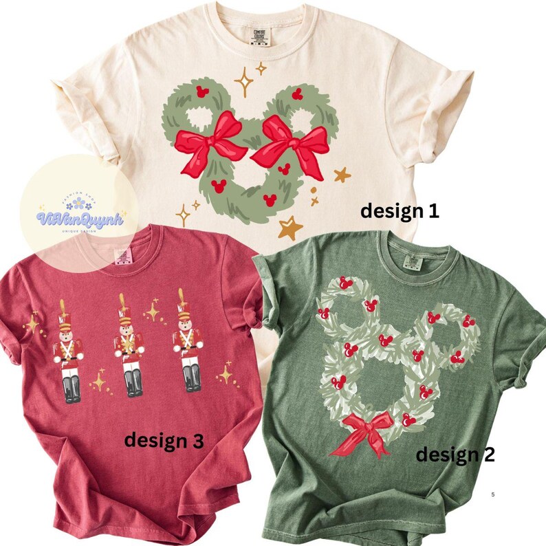 Watercolor Mickey Christmas Wreath shirt, Magic Kingdom Family Christmas matching shirts, WDW Disneyland Birthday Christmas Girly shirt bild 2