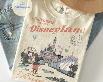 Vintage Retro Disneyland 1955 Mickey Shirt, Retro Disney Family vacation matching T-Shirt Cropped baby tee Gift