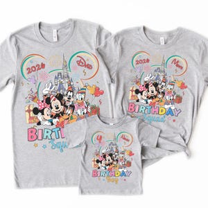 Personalized Disney Mickey & friends Birthday Shirt, Birthday Boy Girl squad Family trip matching WDW Disneyland T-Shirt Best Birthday Ever image 7