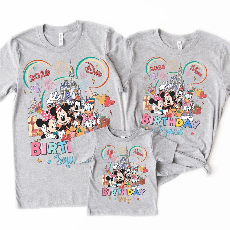 Personalized Disney Mickey & friends Birthday Shirt, Birthday Boy Girl squad Family trip matching WDW Disneyland T-Shirt Best Birthday Ever image 7