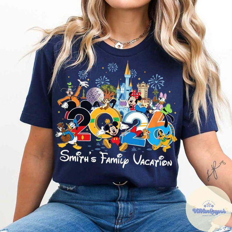 Custom Name Disney trip 2026 Shirt, Mickey & friends WDW Magic Kingdom T-Shirt Family matching Tee, Disney Family vacation Tshirt baby tee bild 4