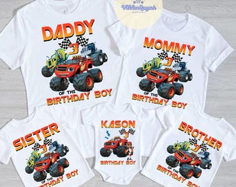 Personalized Monster Truck Birthday Boy Shirt Custom Kids Monster truck Shirt with Name Monster truck lover Gift Cute Toddler Gift