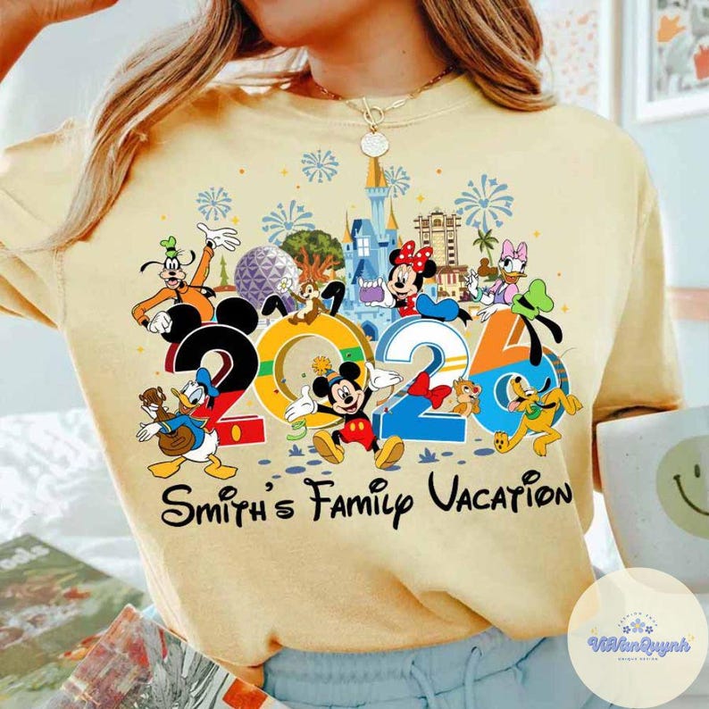 Custom Name Disney trip 2026 Shirt, Mickey & friends WDW Magic Kingdom T-Shirt Family matching Tee, Disney Family vacation Tshirt baby tee bild 6