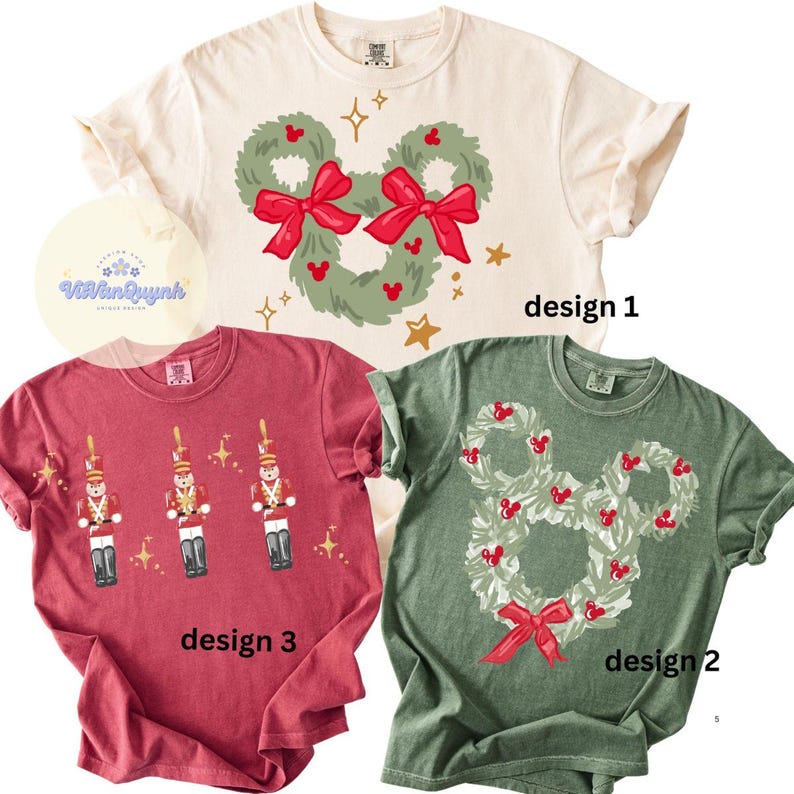 Watercolor Mickey Christmas Wreath shirt, Magic Kingdom Family Christmas matching shirts, WDW Disneyland Birthday Christmas Girly shirt bild 14