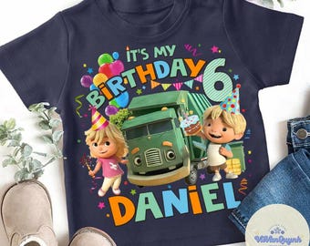Personalized It's my Birthday Trash Truck shirt, Birthday Boy Girl Tshirt, Gift for her him, Toddler shirt, Birthday gift hank trash truck T