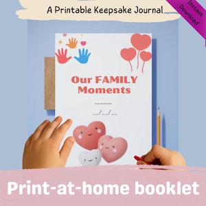Livre de souvenirs de famille imprimable pour enfants | Journal souvenir DIY | Cadeau de fin d'études ou de fête des pères | Activité de croissance émotionnelle modifiable