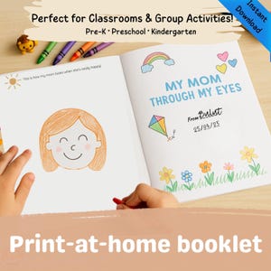 Afdrukbaar boek Mijn moeder door mijn ogen | Activiteitenboek Moederdag voor kinderen | Knutselen in de klas | Direct downloaden
