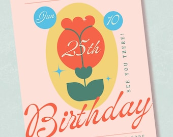 Summertime Birthday Digital Custom Invitation | Made-To-Order | We Design, You Print and Send!