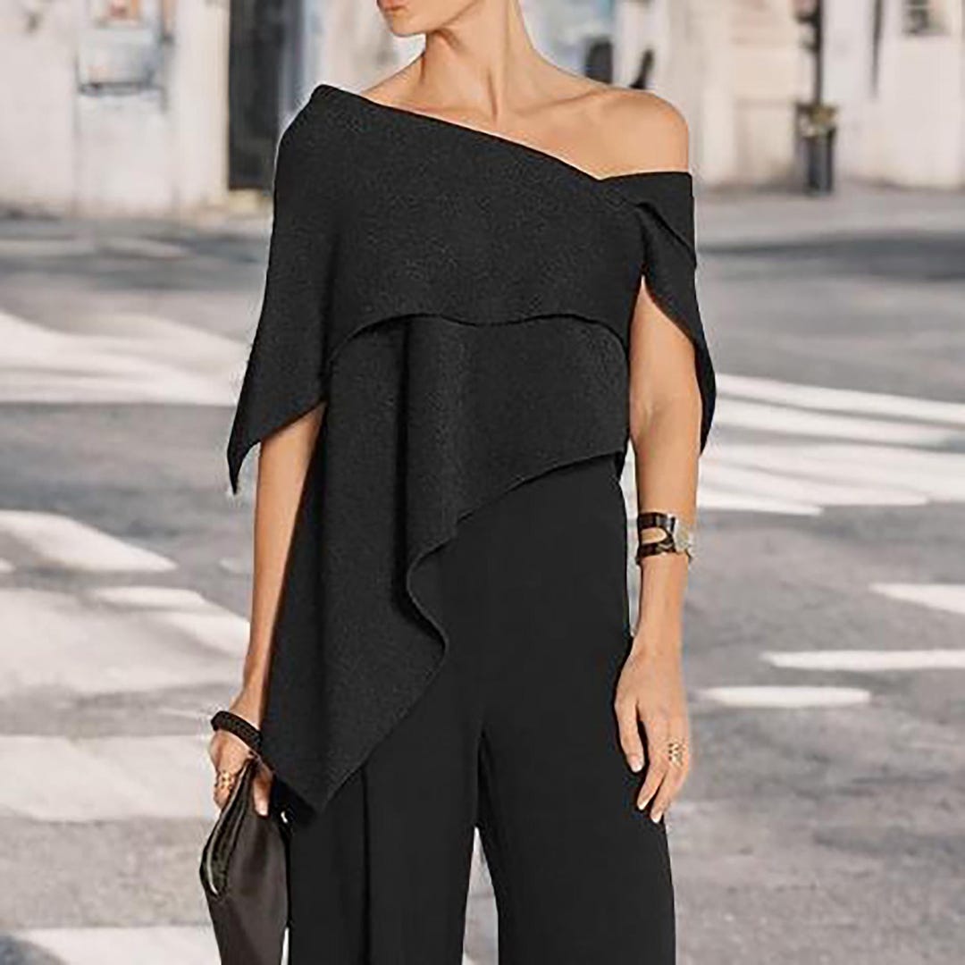 ASYMMETRIC BLOUSE BLACK main image 1