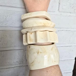Resin Chunky Bangles, Layered bangle bracelets, Asymmetrical jewelry, Gift For Her