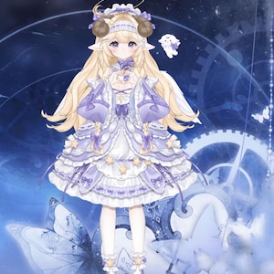 Premade live2d model / cute maid vtuber model / fully rigged / free background + 30 buttons