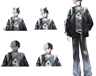 Premade live2d vtuber model/editable&rigging/Handsome man model