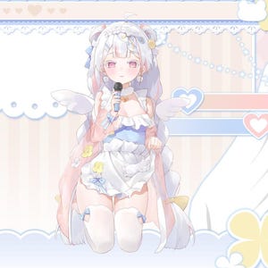 Premade live2d model/cute maid vtuber model/fully rigged/free background+8 actions+tons of emoticons