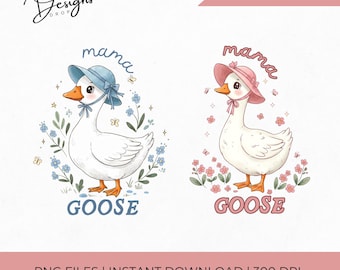 Mama Goose PNG, Floral Mama png, Coquette Mama png, Mama Sublimation, Vintage mama png, Silly Goose png, Mothers day png, Goose Lover shirt