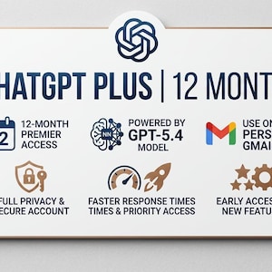 Cuenta privada ChatGPT Plus / 12 meses / Entrega inmediata / Acceso global / Lea atentamente