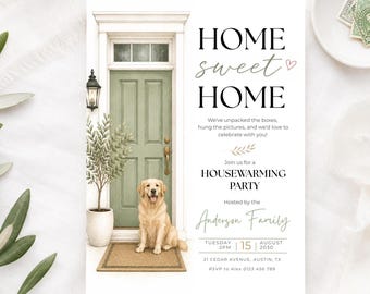 Editable Housewarming Party Invitation Template, Home Sweet Home Invite, New Home Celebration, Family Housewarming, New House Announcement