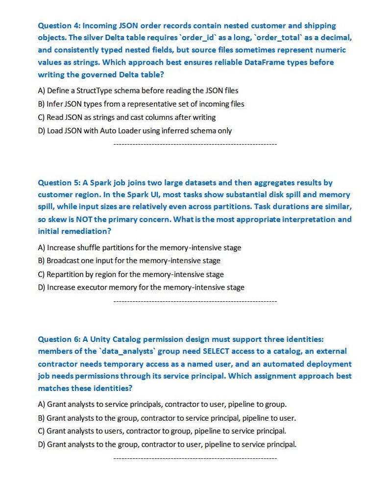 Databricks Certified Data Engineer Associate Exam Guide PDF | 4 Practice Tests, 180 Questions & Explanations image 4