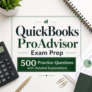 Preparación para el examen QuickBooks ProAdvisor: 500 preguntas de práctica con explicaciones detalladas.
