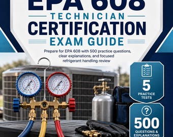 EPA 608 Technician Certification Exam Guide PDF | 500 Q&A + Refrigerant Handling Review