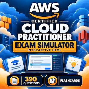 AWS Certified Cloud Practitioner Prüfungssimulator | Interaktives HTML, 390 Fragen & Karteikarten