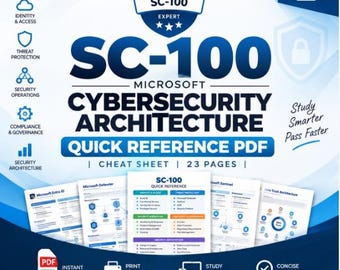 SC-100 Microsoft Cybersecurity Architecture Quick Reference PDF | Cheat Sheet, 23 Pages