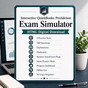 QuickBooks ProAdvisor Exam Simulator HTML | 500 Q&A Flashcards