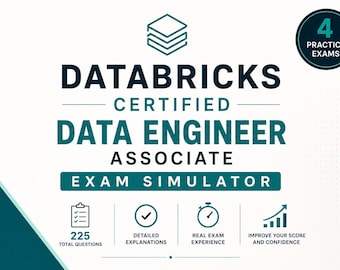 Databricks Certified Data Engineer Associate Exam Simulator HTML | 5 Practice Tests, 225 Q&A + Flashcards
