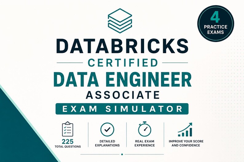 Databricks Certified Data Engineer Associate Exam Simulator HTML | 5 Practice Tests, 225 Q&A + Flashcards image 1