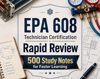 EPA 608 Technician Certification Rapid Review PDF | 500 Study Notes for Faster Learning