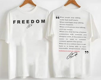 FREEDOM White Comfort Colors Shirt, Gifts for Her or Him
