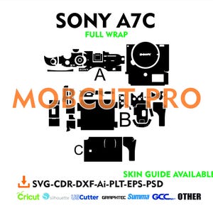 SONY A7C skin cut file skin vector template