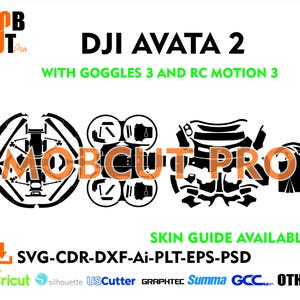 Dji avata 2, Dji goggles 3 , Dji rc motion 3 ready Skin Template Vector Cut File for Cricut, Silhouette, Graphtec Vinyl Wrap