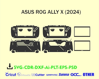 Szablon wektorowy do wycinania skóry Asus rog ally x 2024