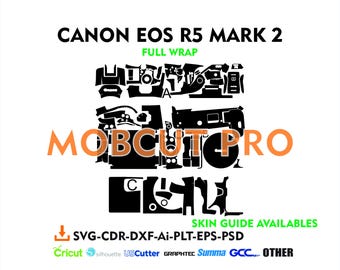 canon EOS R5 MARK 2 canon R5 IIskin arquivo de corte skin vector templatre