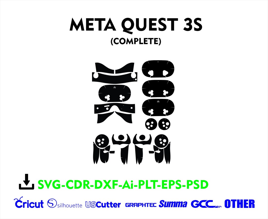 META QUEST 3S Complete Skin Vector Template Die Cut - Etsy