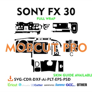 SONY FX 30 skin cut file skin vector template