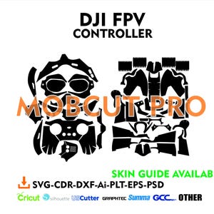 コントローラー付き DJI FPV スキン カット ファイル スキン ベクター テンプレート
