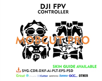 dji FPV skin cut file skin vector template with controller