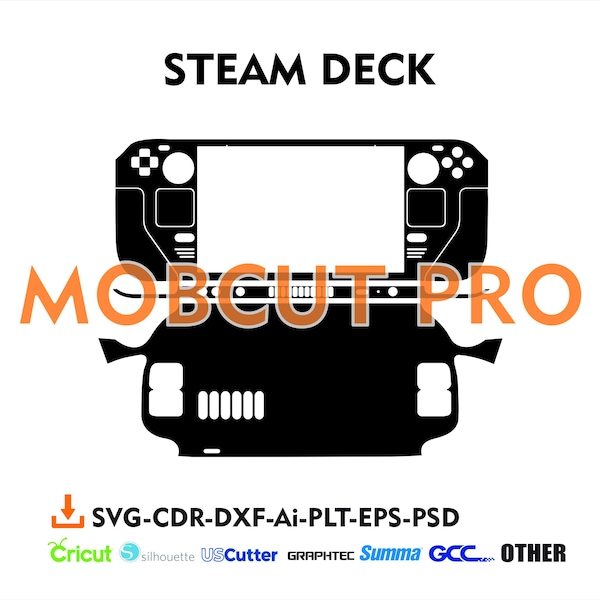 Steam Deck Skin Template Vektor Datei für Cricut, Silhouette, Graphtec Vinyl Wrap