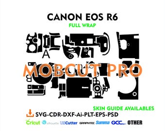 Plantilla vectorial de piel para archivo de corte de piel de Canon EOS R6