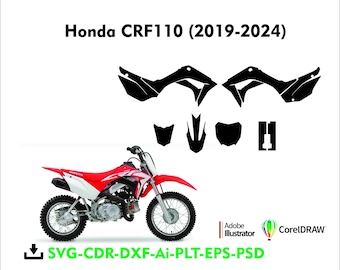 Honda CRF110 (2019-2024) graphics vector template