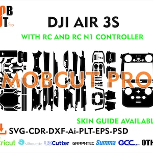 RC-N2 および RC-2 スキン ベクター スキン テンプレートを含む DJI Air 3S スキン ベクター ファイル